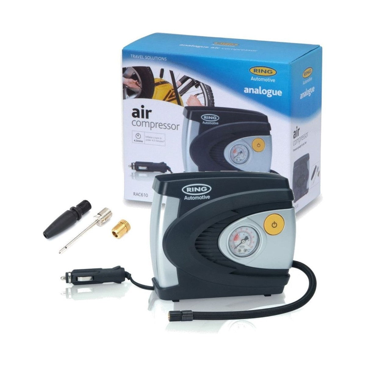 Analog Rcompresor New Ring Rac610 12V Analogue Air Compressor Wheel Tyre Inflator Pump P ...