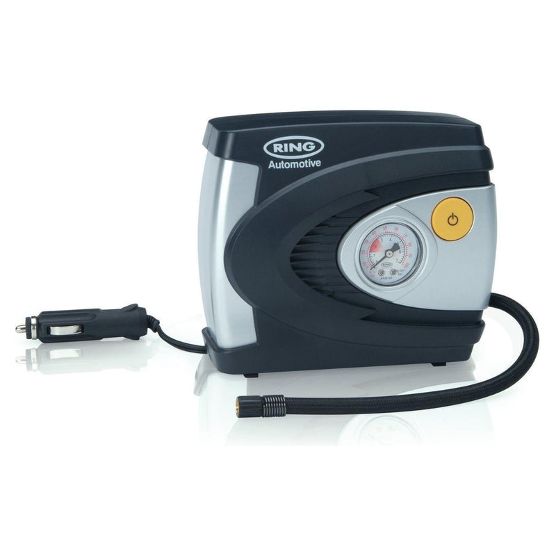 New Ring Rac610 12V Analogue Air Compressor Wheel Tyre Inflator Pump Psi & Bar ukcampingandleisure - Bars 4 Cars