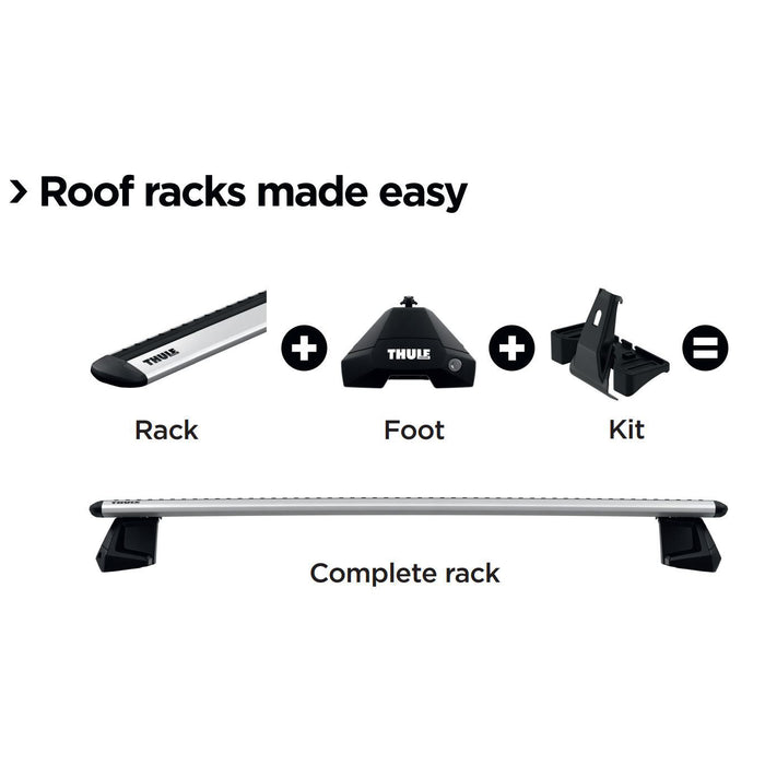 Thule ProBar Evo Roof Bars Aluminum fits Ssangyong Rexton 2001-2006 5 doors with Raised Rails Thule - Bars 4 Cars