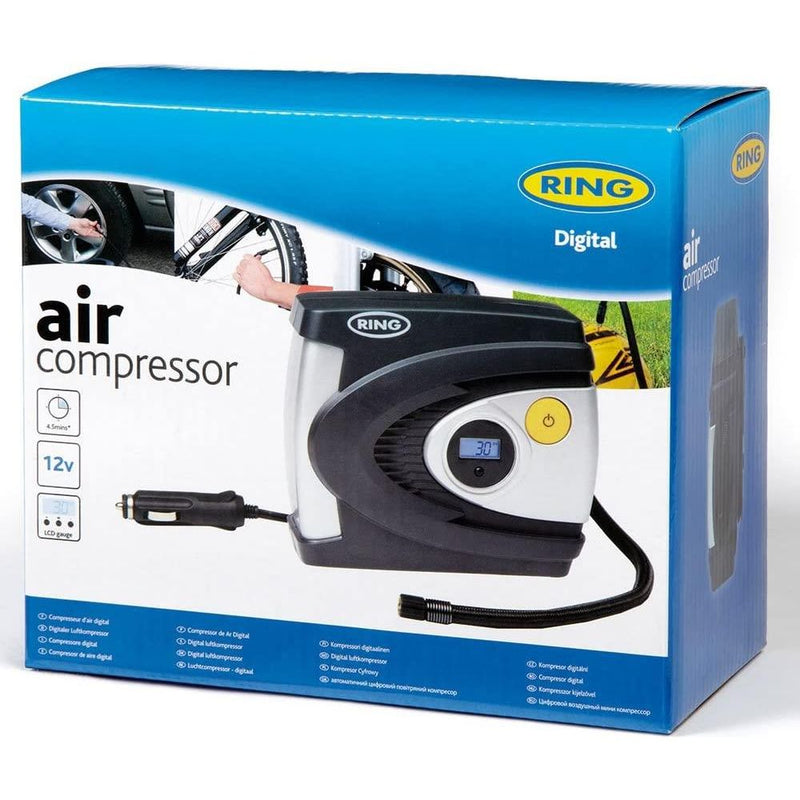 Ring RAC615 12v Car Tyre Digital Air Compressor Inflator Electric Pump 12V Ring - Bars 4 Cars