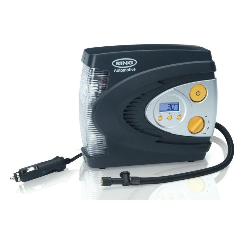 Ring RAC630 12V Digital Air Compressor Wheel Tyre Inflator Pump Psi & Bar + Case ukcampingandleisure - Bars 4 Cars