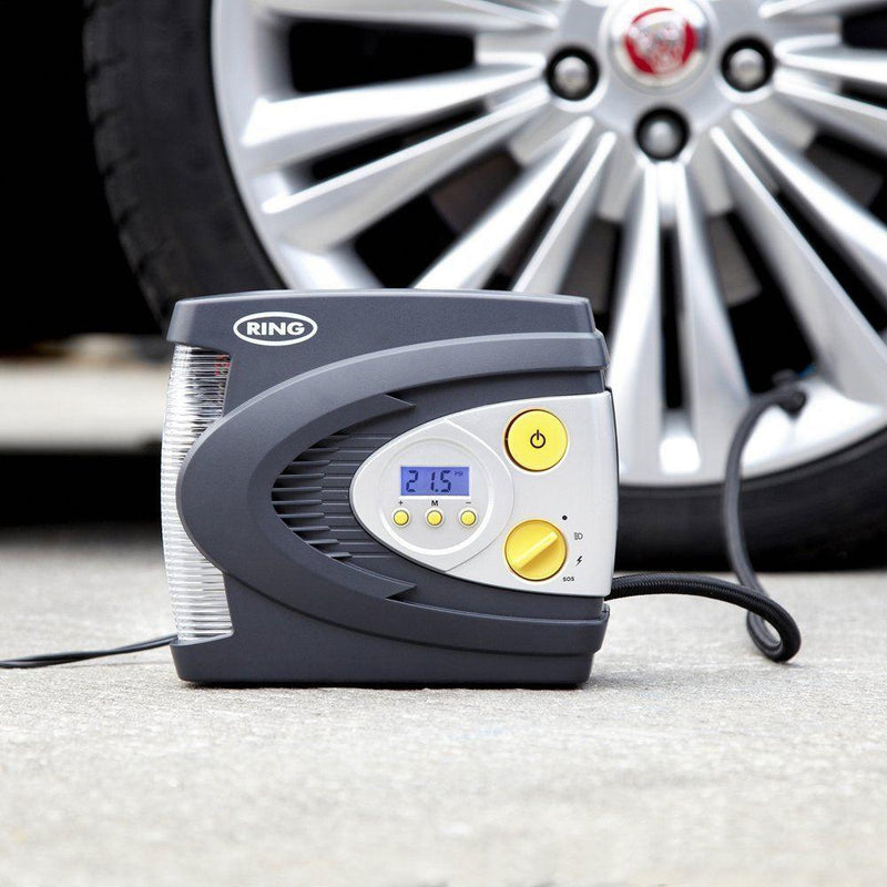 Ring RAC630 12V Digital Air Compressor Wheel Tyre Inflator Pump Psi & Bar + Case ukcampingandleisure - Bars 4 Cars