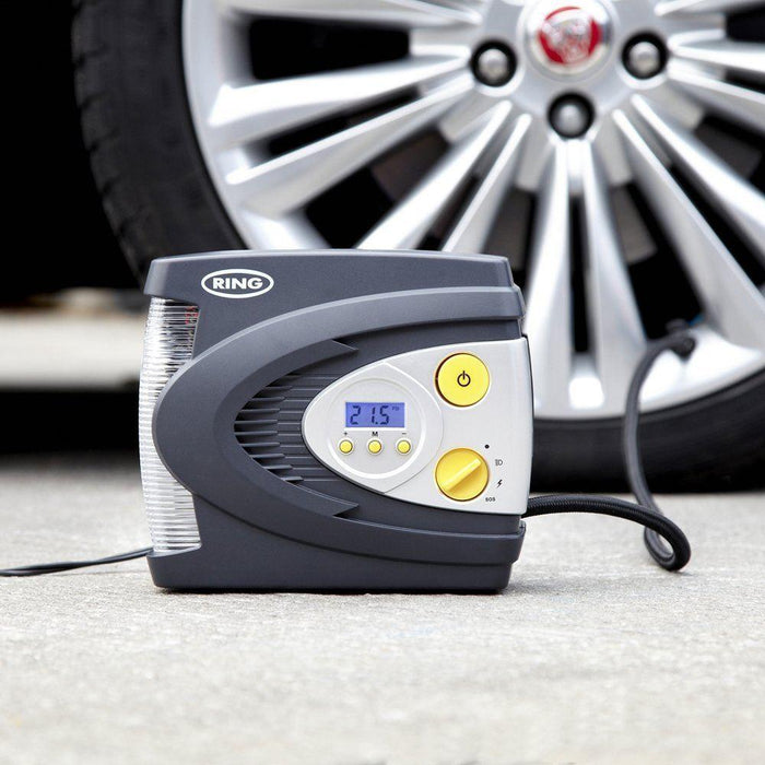 Ring RAC630 12V Digital Air Compressor Wheel Tyre Inflator Pump Psi & Bar + Case ukcampingandleisure - Bars 4 Cars