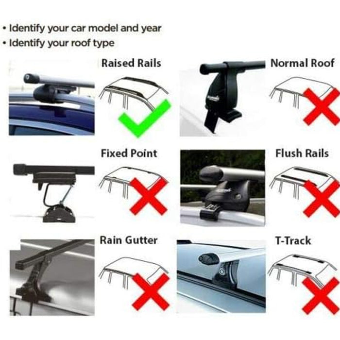 Summit Premium Steel Roof Bars fits Fiat Panda 4X4  2004-2012  Hatchback 5-dr with Railing image 6