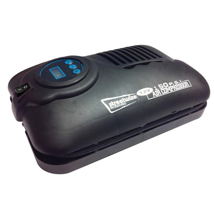 Swac5 Slim 12v Digital Automatic Cut-off Car Van Bike Tyre Compressor Inflator Streetwize - Bars 4 Cars