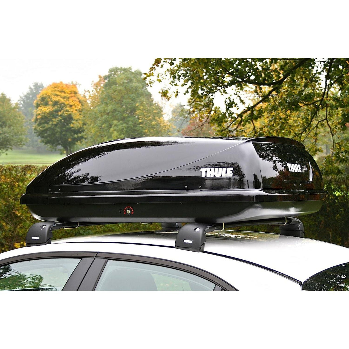 THULE Ocean 100 Car Roof Box in Gloss Black 360 Litre Size — Bars 4 Cars